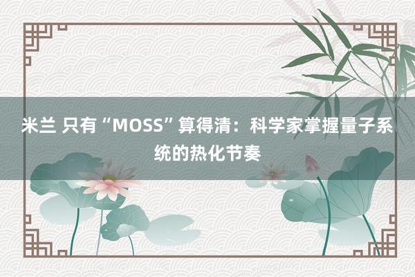 米兰 只有“MOSS”算得清：科学家掌握量子系统的热化节奏