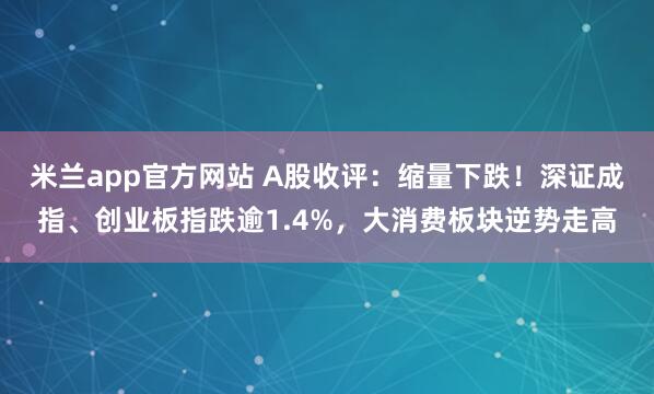 米兰app官方网站 A股收评：缩量下跌！深证成指、创业板指跌逾1.4%，大消费板块逆势走高