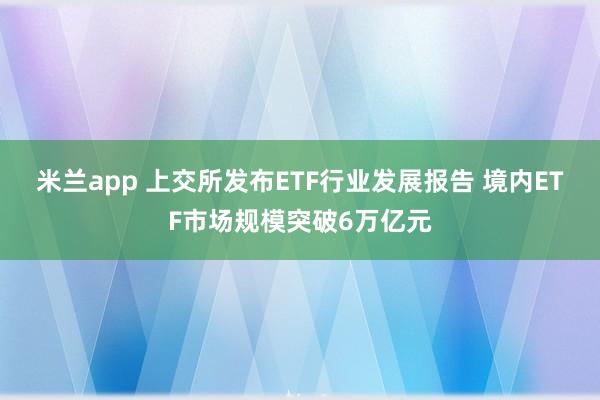 米兰app 上交所发布ETF行业发展报告 境内ETF市场规模突破6万亿元